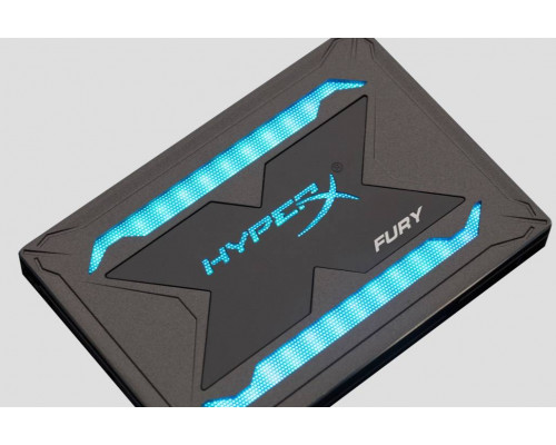 Твердотельный диск 240GB Kingston SSDNow HyperX FURY, 2.5",SATA III,[R/W-540/480MB/s] 3D TLC,Marvell 88SS1074, подсветка